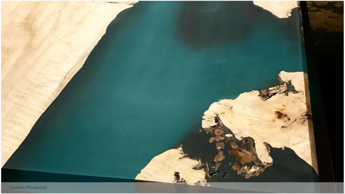 Mesa de resina com led