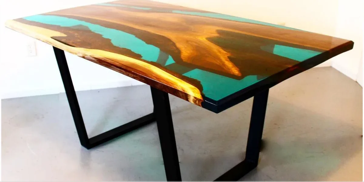 Mesa de resina com led