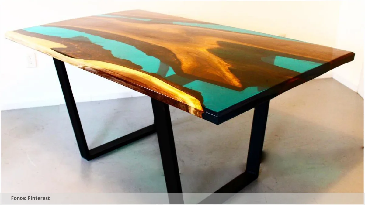 Mesa de resina com led