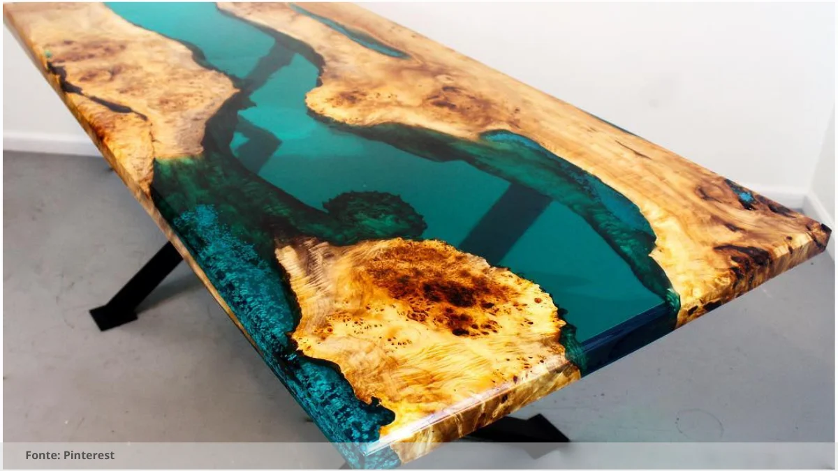 Mesa de resina branca