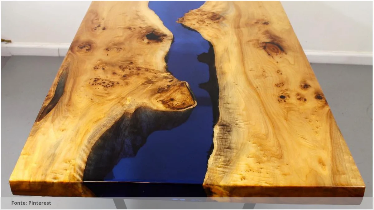 Mesa de jantar resina vermelha