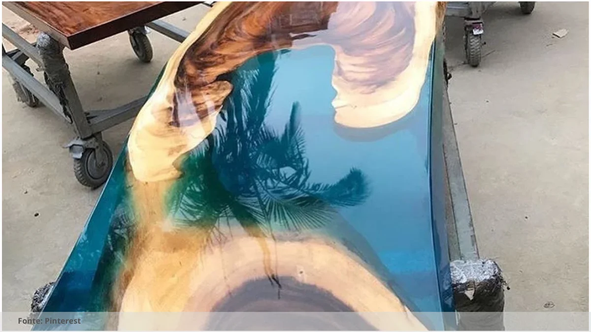 Mesa de jantar resina amarela Mesa de jantar resina amarela