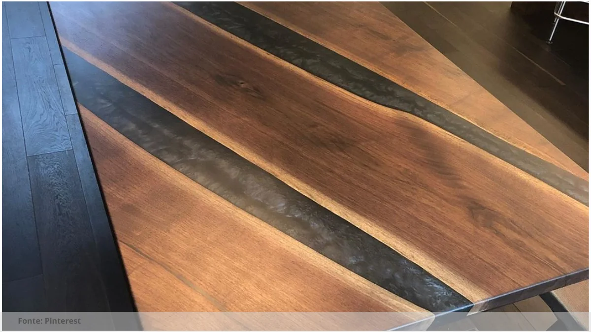 Mesa resina epoxi negra