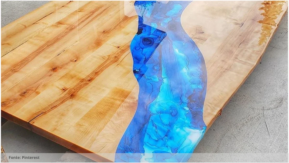 Mesa resina branca retangular