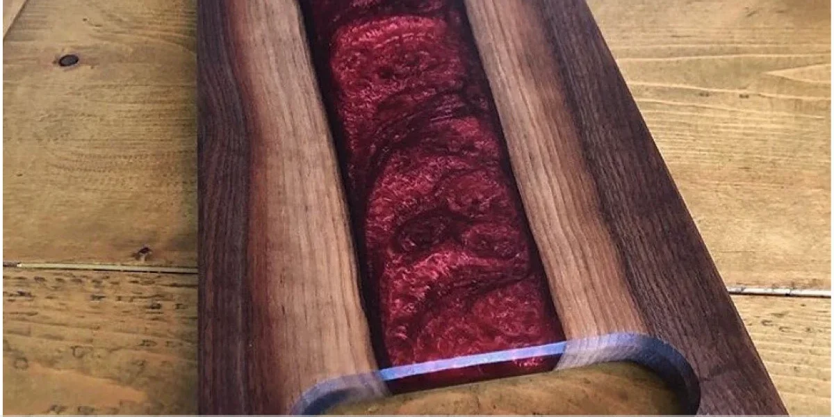 Mesa madeira resina epoxi