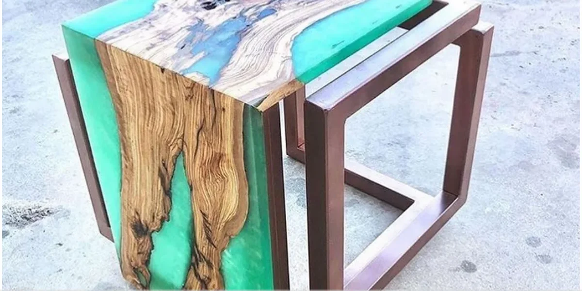 Mesa jantar resina vermelha