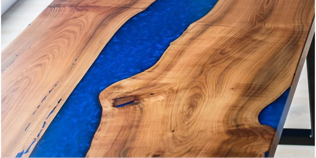 Mesa de resina tipo marmore