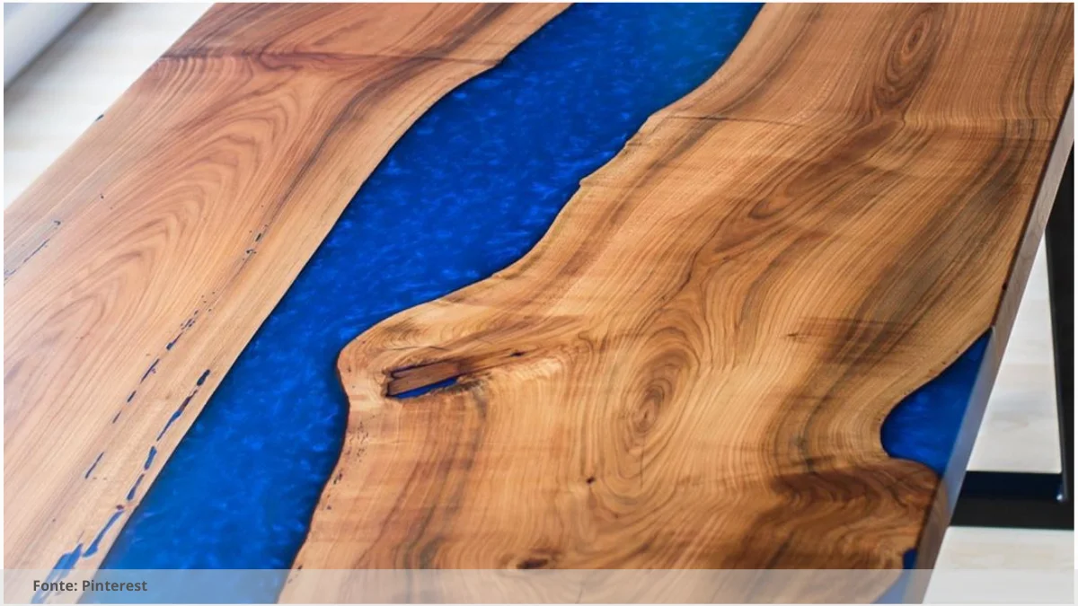 Mesa de resina tipo marmore