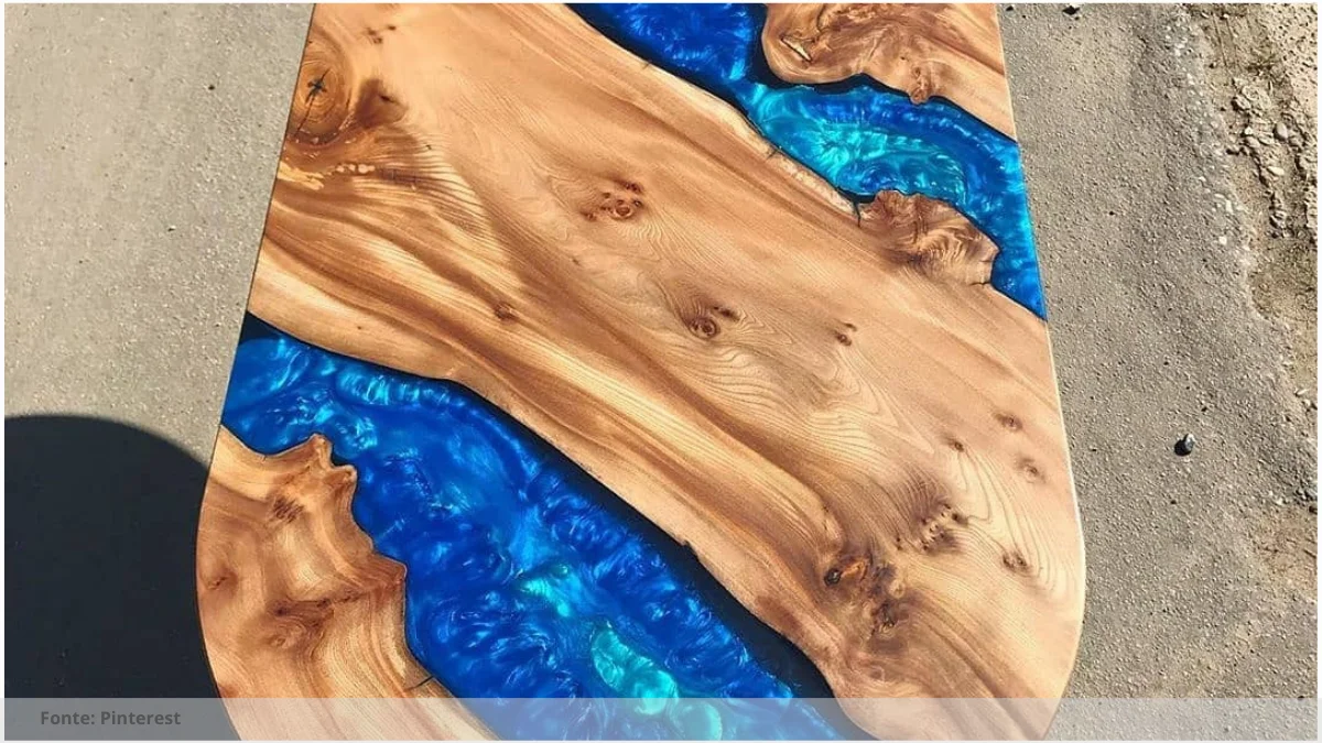 Mesa de resina rosa Mesa de resina rosa