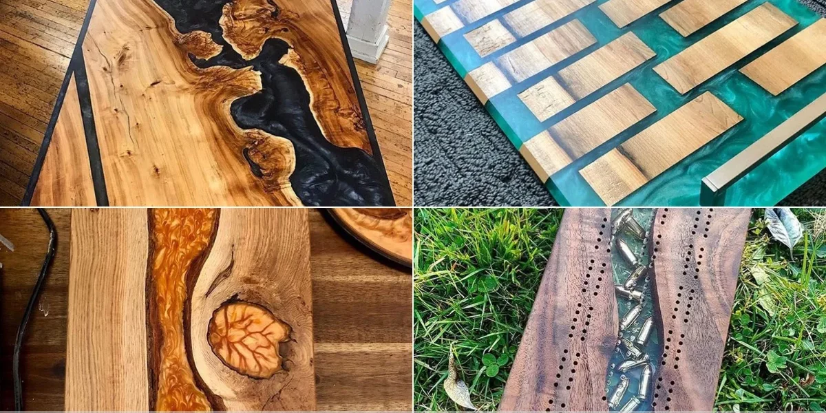 Mesa de jantar resina com cadeiras