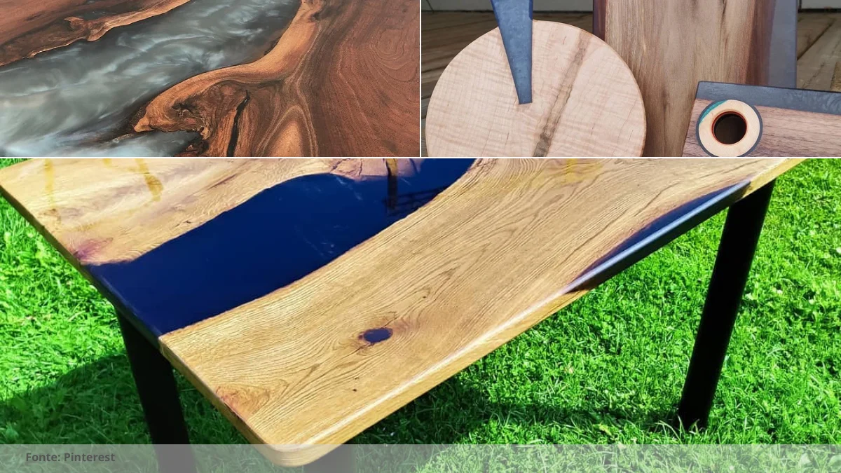 como fazer mesa de resina e madeira