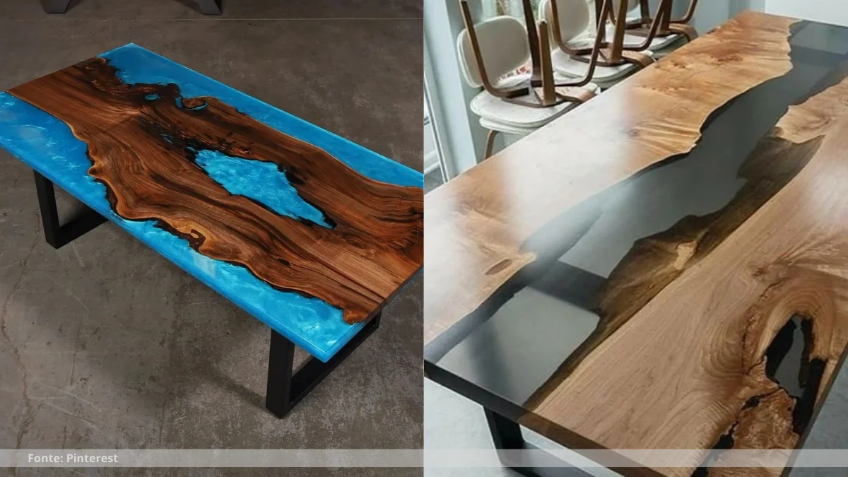 Resina em madeira rústica