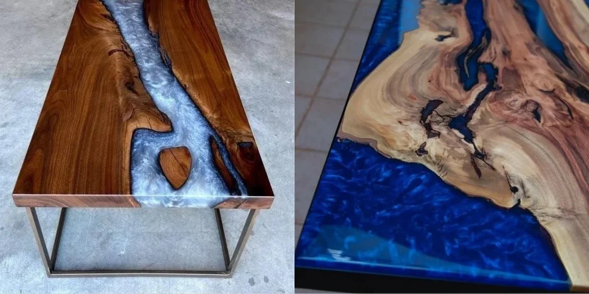Resina epoxi mesa madeira