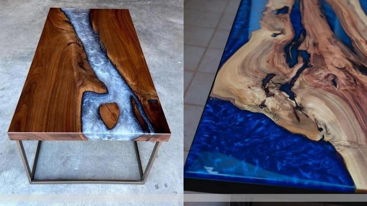 Resina epoxi mesa madeira