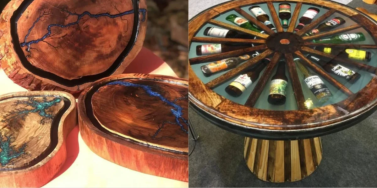 Resina epoxi para mesa de madeira