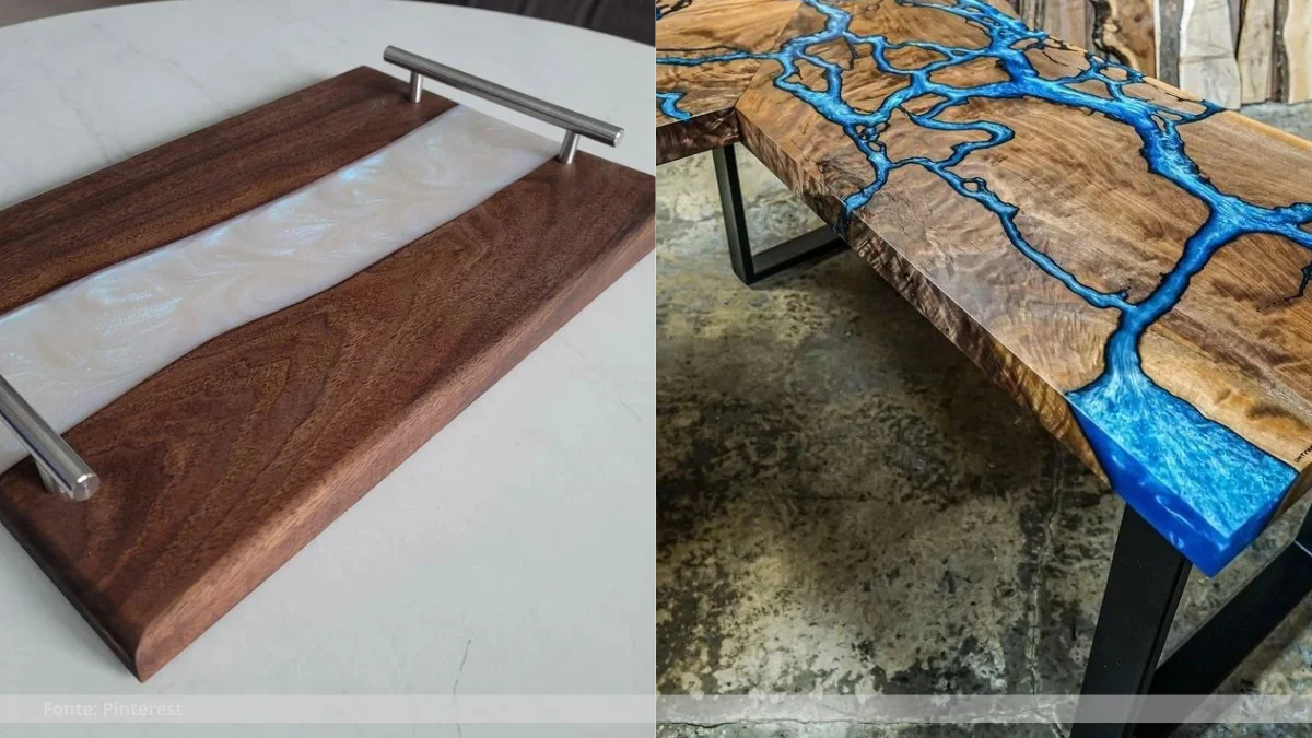 Tipos de resina usados em mesas resinadas