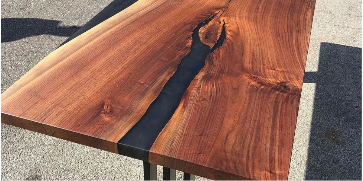 Mesa resinada com led