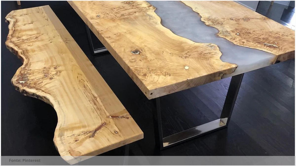 Mesa resina retangular