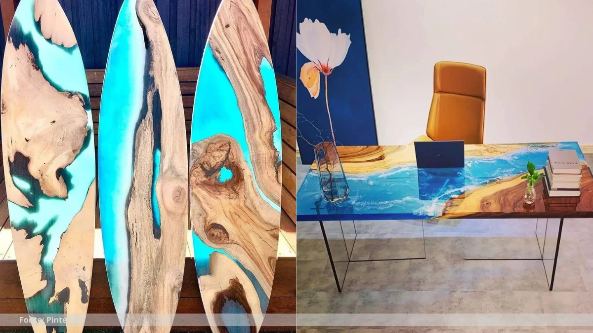 Mesas de resina mármore