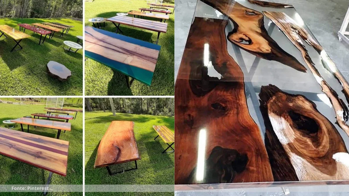 Mesas de resina mármore