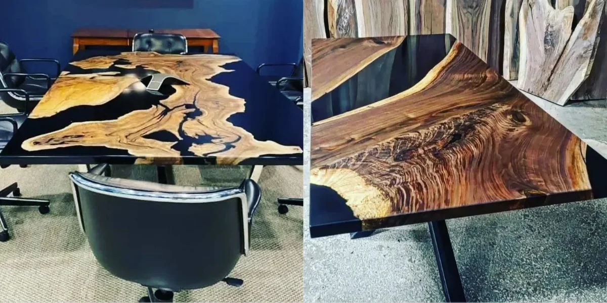 Mesas com resina