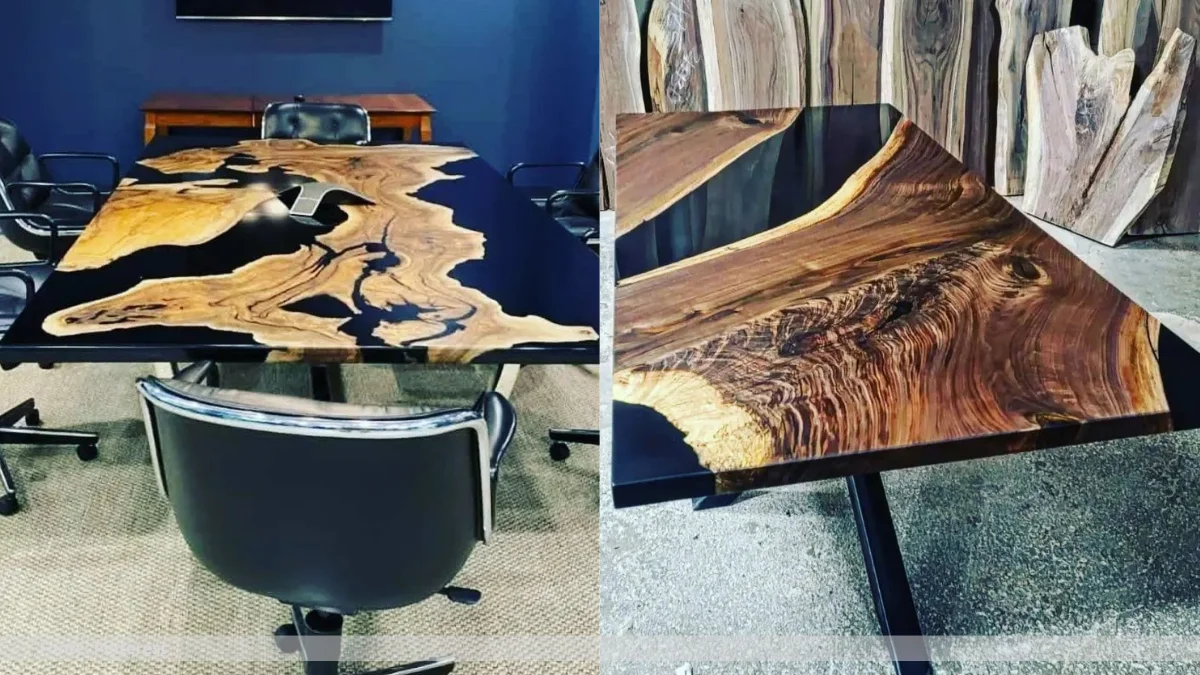 Mesas com resina