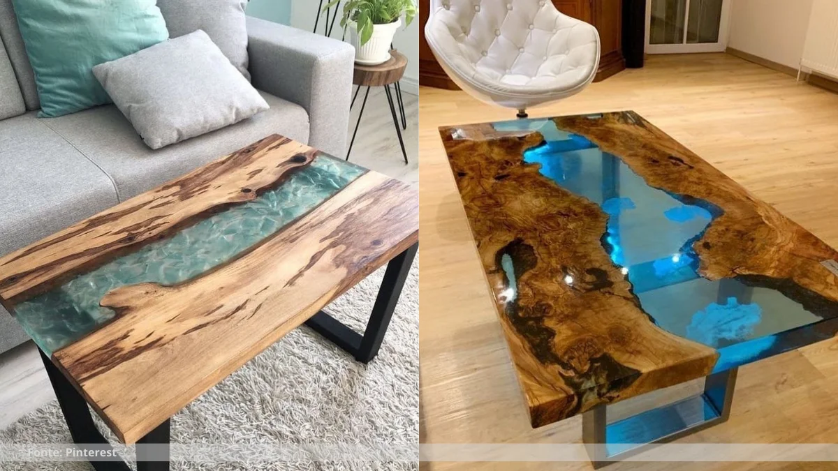 Mesas de epoxi e madeira Mesas de epoxi e madeira