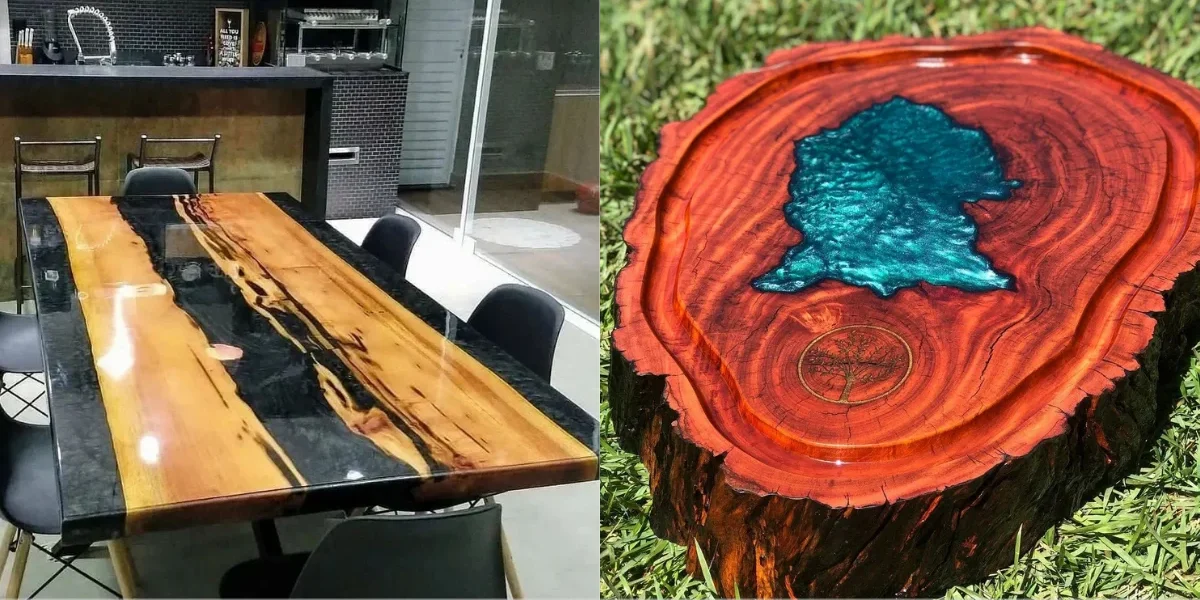 Mesa em resina epoxi