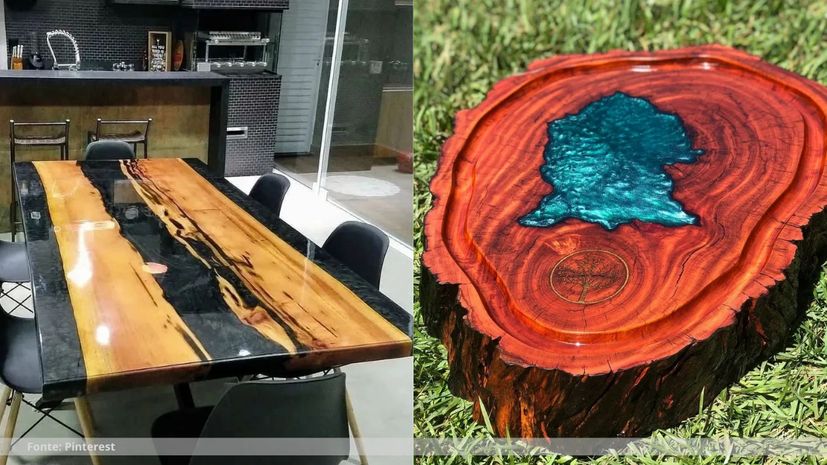 Mesa em resina epoxi