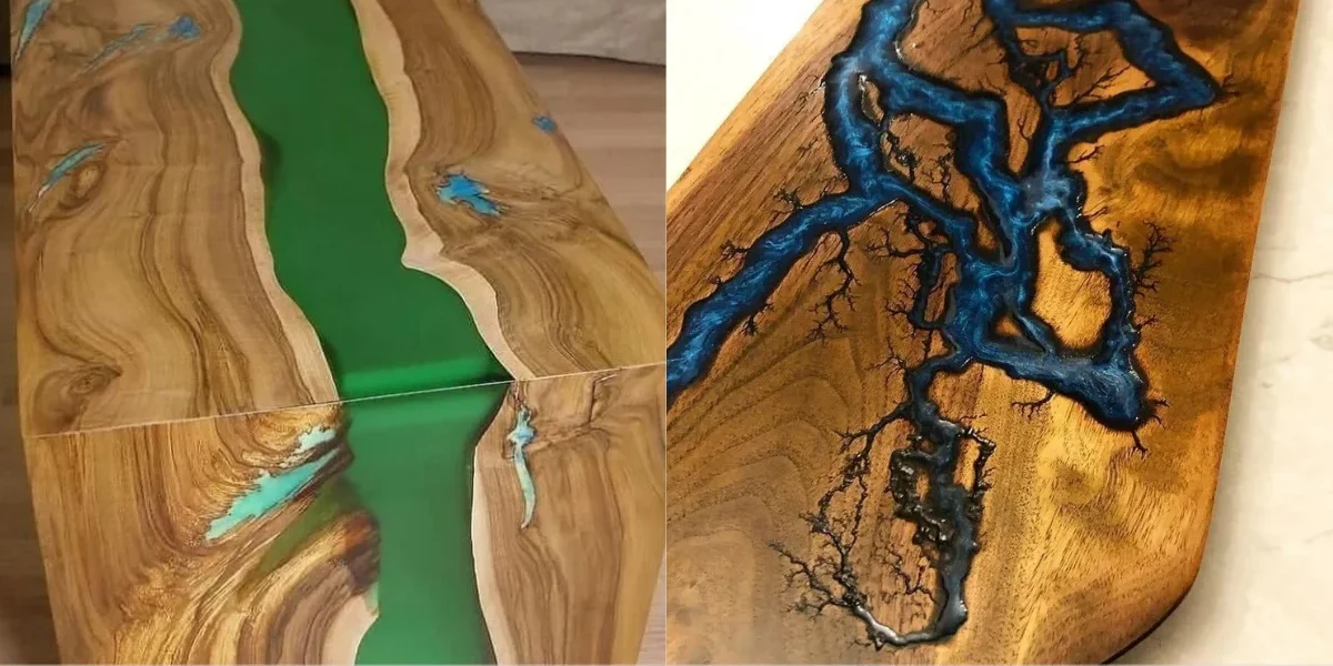 Mesa feita com resina