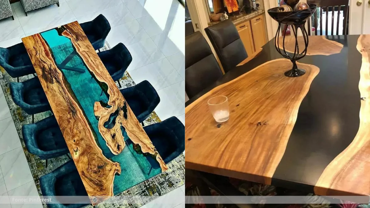 Mesa feita de resina