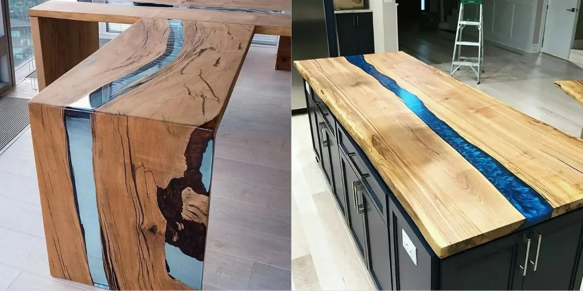 Mesa resinada madeira