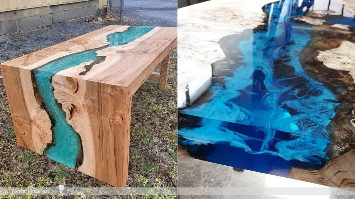 Mesa resinada redonda