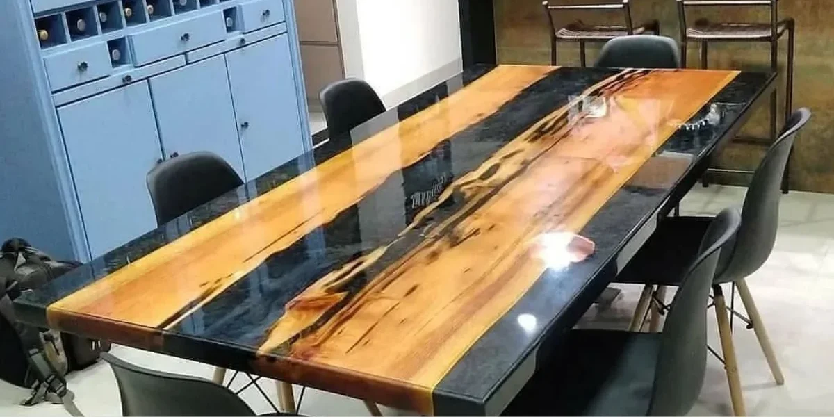 Mesa resinada redonda