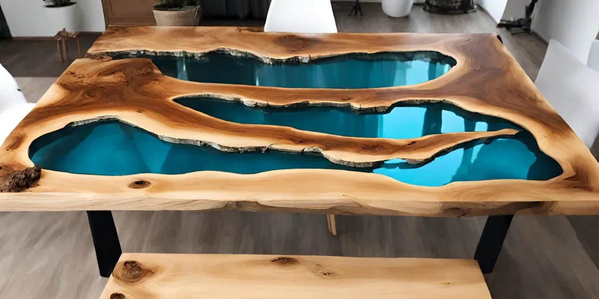 Diferentes acabamentos disponíveis para mesas de resina
