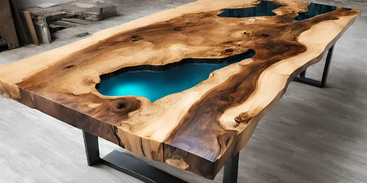 Mesa de centro com resina