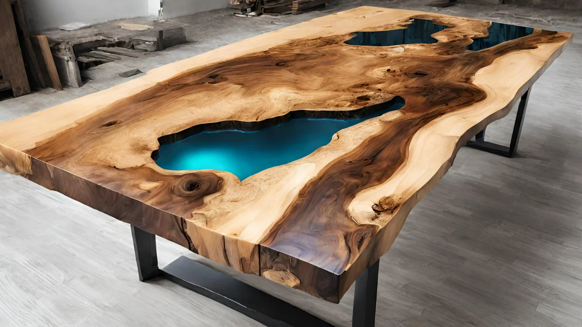 Mesa de centro com resina