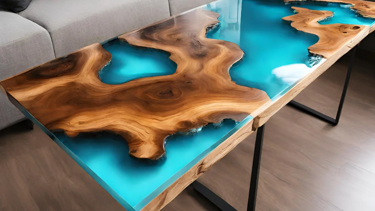 Mesa de centro com resina