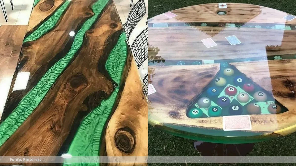 Mesa resinada para área externa