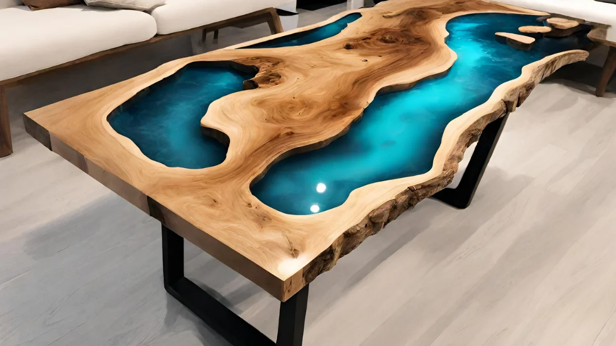 Mesa resinada para espaços gourmet