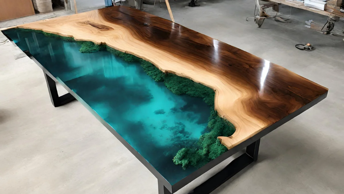 Mesa resinada para cozinha