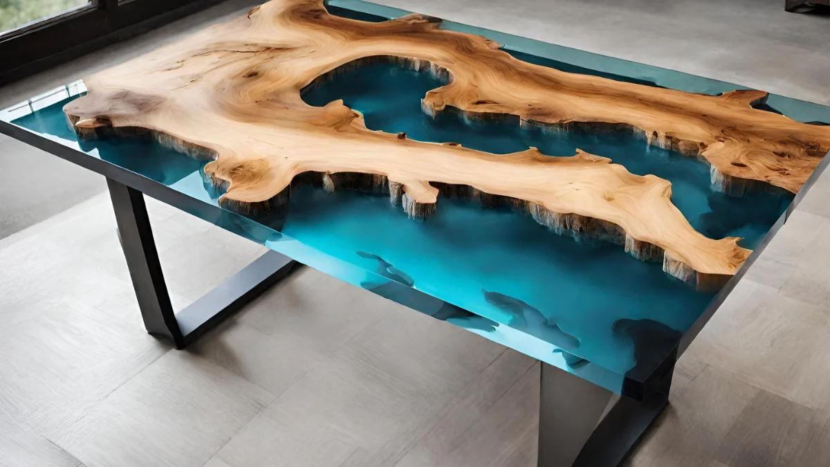 Mesa resinada para eventos