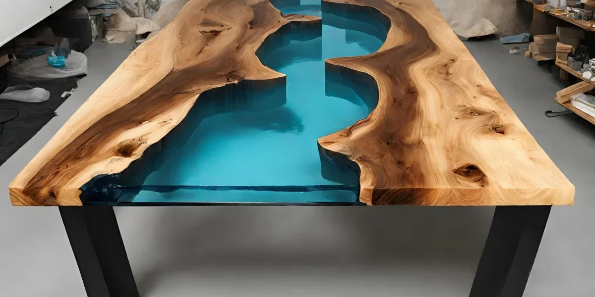 Mesa resinada para espaços gourmet