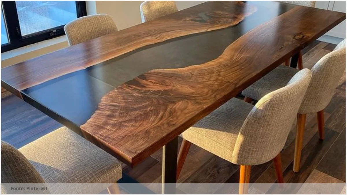 Mesa resinada estilo industrial Mesa resinada estilo industrial