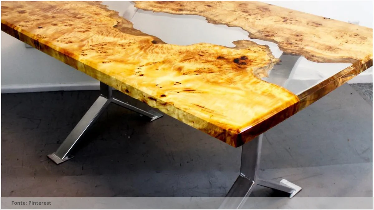 Mesa resinada para sala de estar moderna Mesa resinada para sala de estar moderna