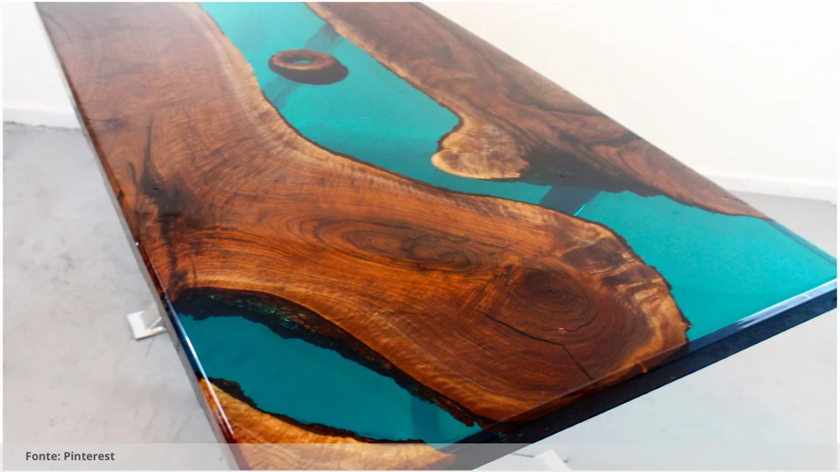 Mesa resinada para sala de estar moderna Mesa resinada para sala de estar moderna