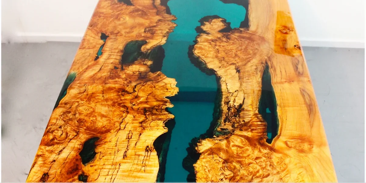 Mesa resinada para decoração contemporânea