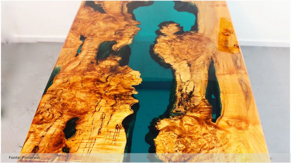 Mesa resinada para decoração contemporânea Mesa resinada para decoração contemporânea