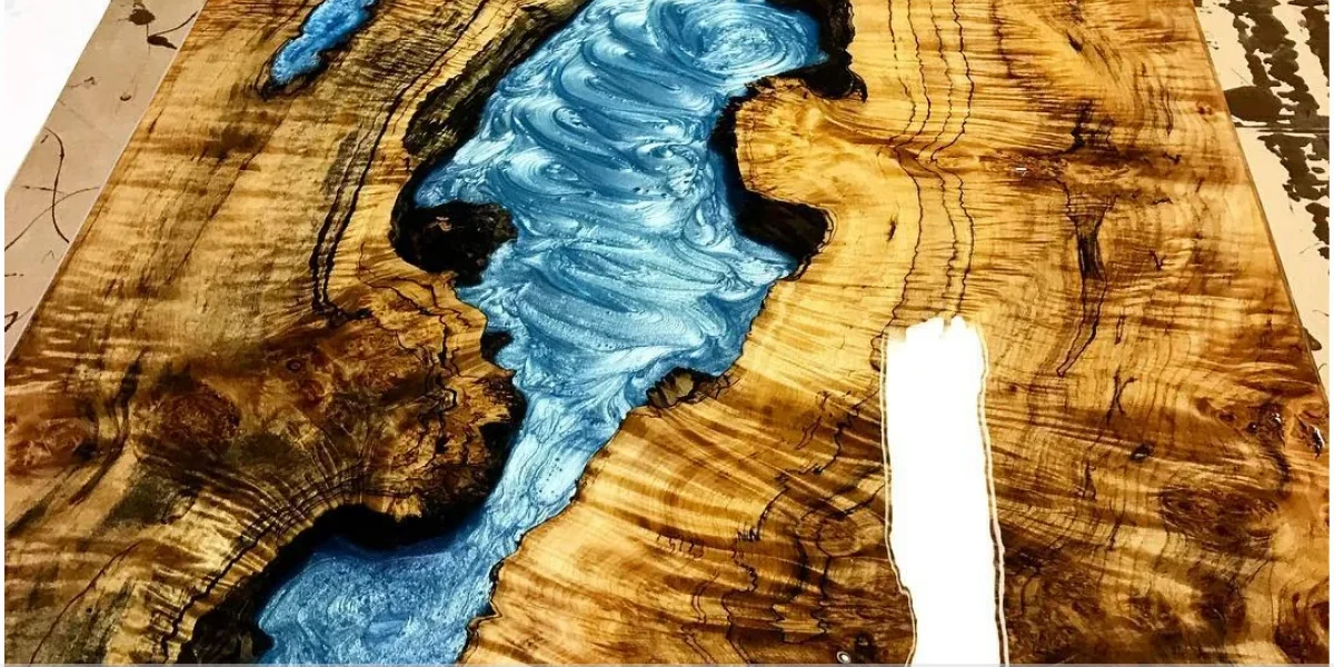 Mesa resinada para ambientes internos