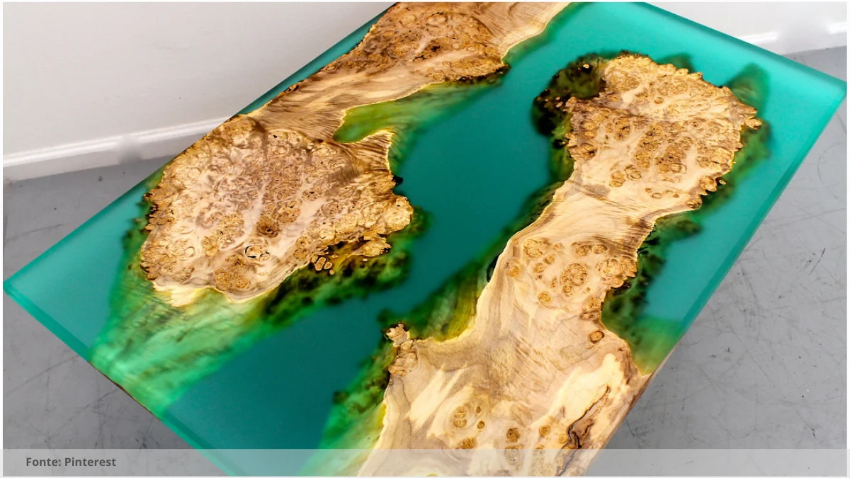 Mesa resinada para varanda gourmet